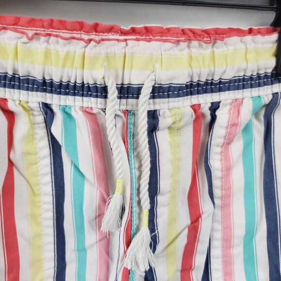 Gap Kids Girls M 8 Bermuda Stripe Shorts Elastic Waist Drawstring Pockets - Picture 2 of 9